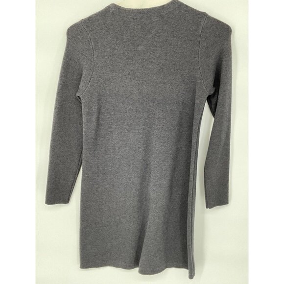Zara Knit Small Gray Sweater Dress With Buttoned Pockets‎ - Picture 3 of 5